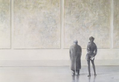 Homem e mulher em uma galeria de arte de Lincoln Seligman